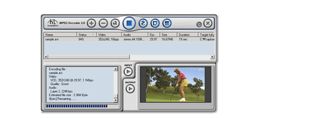 Honestech MPEG Encoder Screenshot